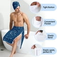 thumbnail image 5 of Colevkie Men's 2 Pcs Bath Wrap Set-Bath Skirt and Towel Soft Adjustable Beach Towel Quick Drying for Home Bathroom Sauna Travel Portable Absorbent Printed Simple Style Pattern, 5 of 7