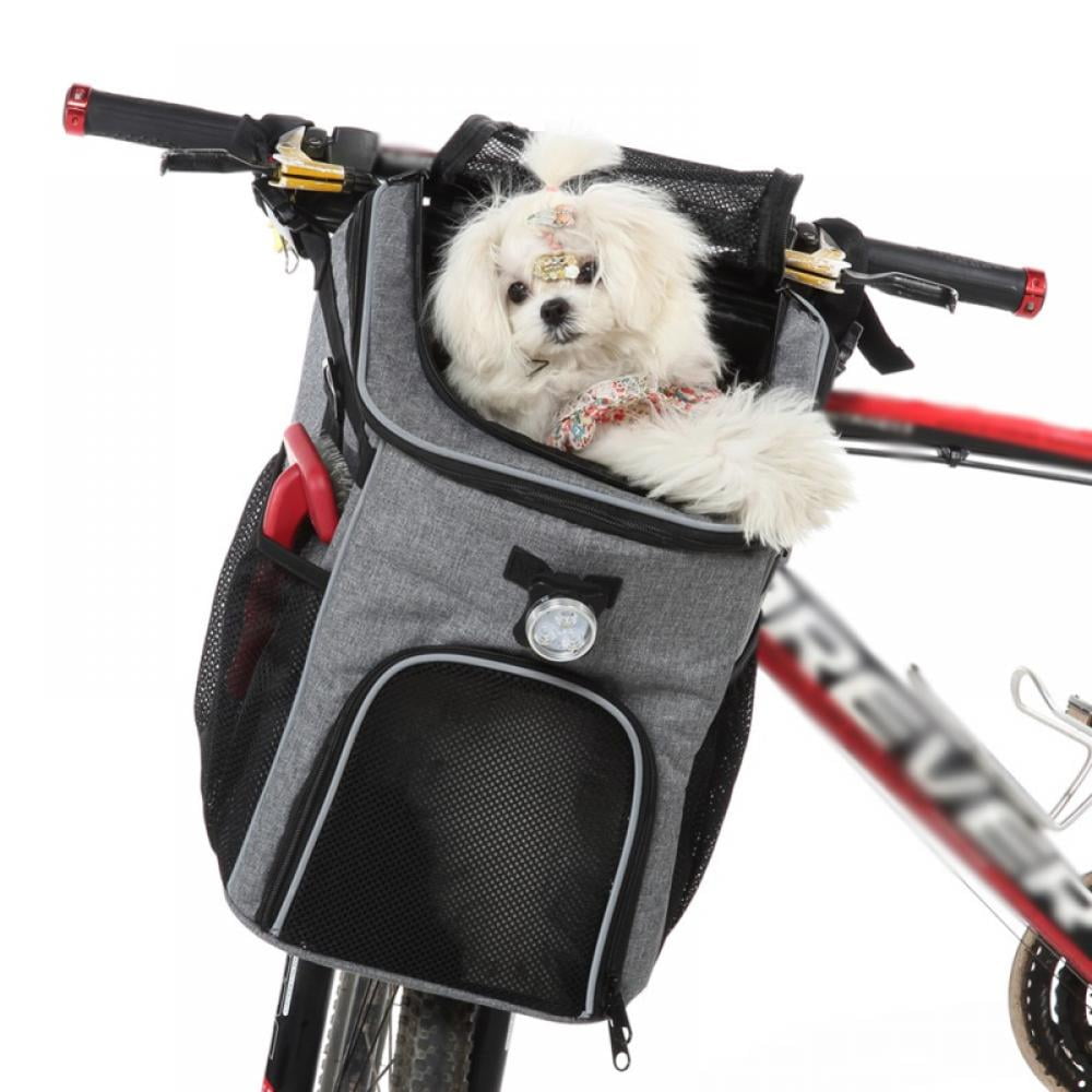 Bicycle Bike Detachable Basket Handlebar Front Canvas Carrier Bag Pet Carrier 