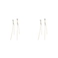 thumbnail image 2 of Qarigey Pendientes Borla larga Zircon Pendientes Decoración de la boda Mujeres diario Oro Oro 2piezas, 2 of 6