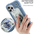 thumbnail image 5 of Compatible with iPhone 13 Pro Case 6.1 Inch with Built-in 360°Rotating Ring Stand, Military Grade Drop Protection Full Body Rugged Heavy Duty Case 3 in 1 Protective Durable Cover (Blue), 5 of 13