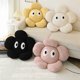 thumbnail image 3 of Cojín de girasol de ojos grandes de dibujos animados Kawaii, almohada suave de flor negra para silla, sofá, almohada de cabecera, decoración del hogar para habitación, 60cm, 3 of 5