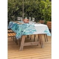 thumbnail image 3 of Outdoor Tablecloth with Umbrella Hole for Patio/Picnic/Party/Camping, Ocean Green Octopus Waterproof Table Cloth Rectangle Table Cover Washable, Coastal Coral Beach Nautical Starfish (60"x 120"), 3 of 8