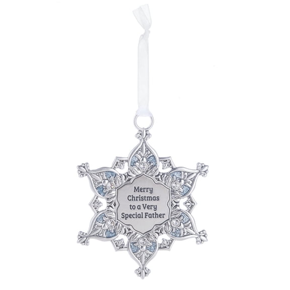 Ganz Snowflake Ornament - Merry Christmas to a Very Special Father (EX27373)