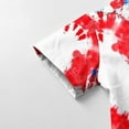thumbnail image 6 of MKOSPLRT Independence Day Kids Tops Lapel Collar Button Down Shirts Short Sleeve 4th of July T Shirts Funny Love Tie Dit Print Shirts, 6 of 9