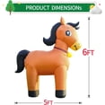 thumbnail image 5 of DeeKom 6ft Inflatable Horse, Medium, Brown, PVC, 5 of 7