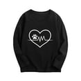 thumbnail image 4 of Efsteb Girls' Long Sleeve Shirts Fashion Round Neck Dressy Casual Blouses Casual Comfy Cute Tops Heart Dog Paw Print Loose Blouses (Black,5-6 Years), 4 of 4