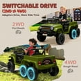 thumbnail image 4 of Qaba 12V 7A Kids Electric RC Car, Toddler Ride on Toys w/ 4WD/2WD Switch, Gift for Boys & Girls, Green, 4 of 10