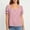 *Pink, variant on ClodeEU Women's Square Neck Puff Sleeve Button Blouse,Casual Short Sleeve Top for Summer Black,Women's Plus L