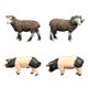 thumbnail image 2 of 4 x modelo de juguete decorativo, animales de granja, de acción de simulación para adorno, decoración para hogar, juguetes educativos para niños perfke Mini juguetes de animales, 2 of 6