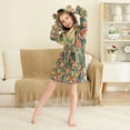 thumbnail image 3 of FORMRS Niños Bathrobe Unisex Hooded Robe Soft Plush Pajamas Sleepwear, Size 2-3T, Floral Mushroom, 3 of 7