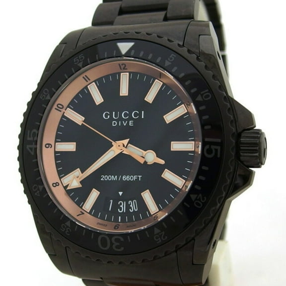 Pre-Owned Gucci Dive Date Watch Men's Black (Good)