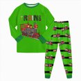 thumbnail image 2 of TOWED22 Toddler Boys Fall Winter Outfits 2Pcs Long Sleeve Printed Round Neck Pullover Top Elastic Waist Joggers Soft Clothes(Green,7-8 Y), 2 of 7