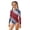 Z-Multicolour213, variant on Girls One-Piece Swimwear Patriotic Alternating Red And White And Five-Pointed Stars Print Long Sleeve Crew Neck Independence Day Trendy Rash Guards With Zipper Front Vacation Bathing Suit
