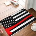 thumbnail image 5 of Haiem Firefighters USA Flag Front Door Mat Indoor Outdoor Entrance, Waterproof All-Season, All-Weather Doormat, Durable Flannel Fabric, Fade Resistant, Low Profile, 16x24in, 5 of 9