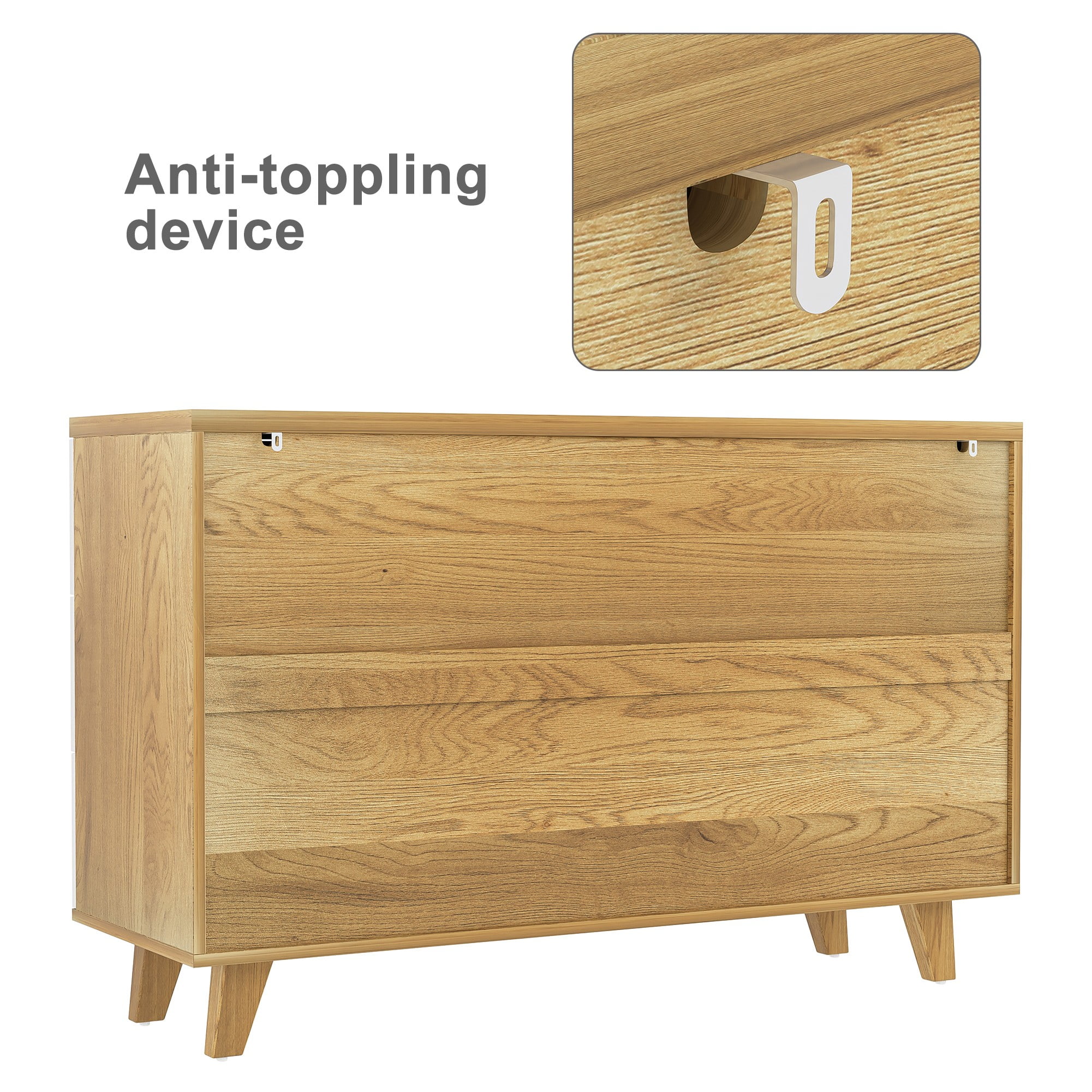 Finihen 6 Drawers Chest of Dressers, Wood Double Dresser Storage Cabinet with Handle Table Leg for Bedroom, Living Room and Hallway, Beige Finihen 6 Drawers Chest of Dressers, Wood Double Dresser Storage Cabinet with Handle Table Leg for Bedroom, Living Room and Hallway, Beige