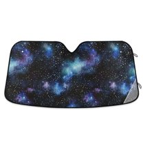 Yayeee Car Windshield Sun Shade Universal Fit Front Visor Protector, Watercolor Galaxy