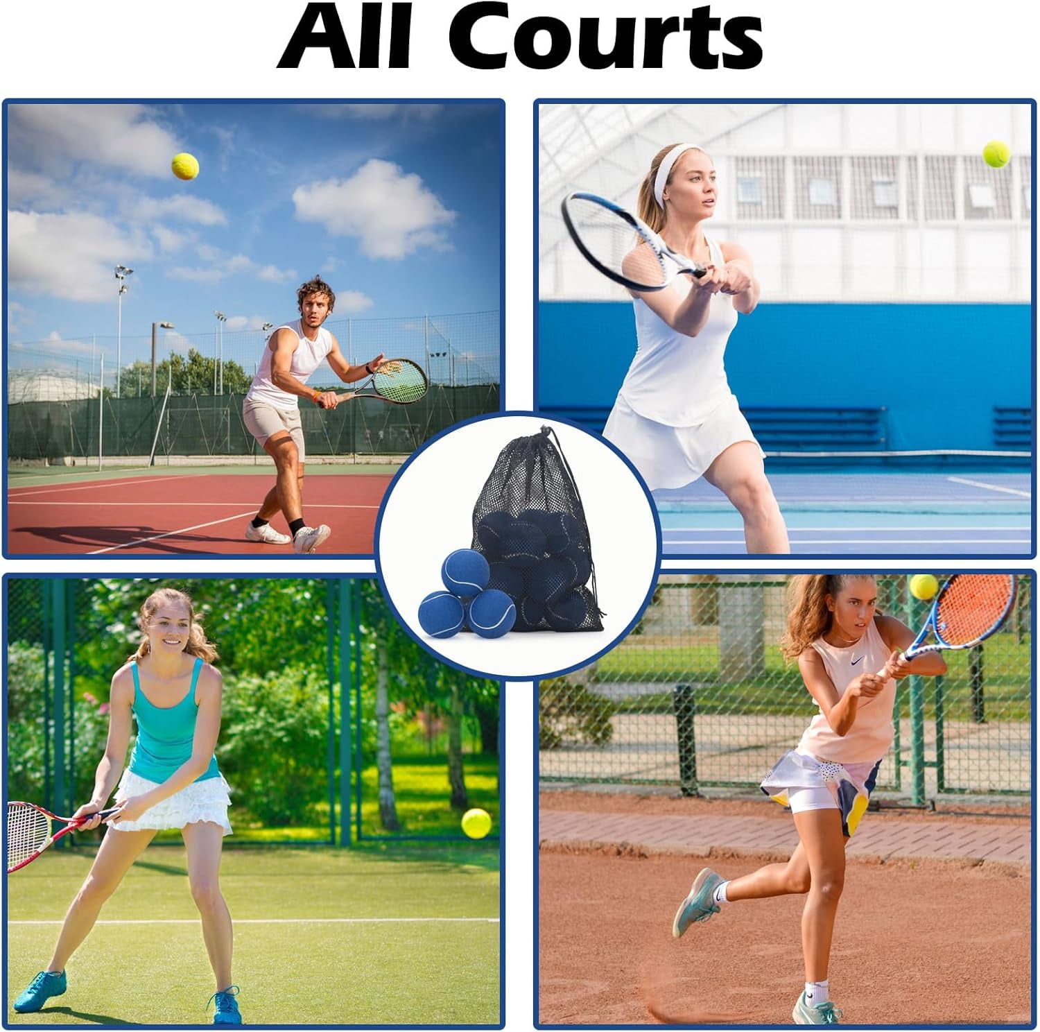 12 Pack Tennis Balls, Advanced Pressure Training Tennis Balls Practice Balls, Tennis Balls for Dogs, Thickened Tennis with Mesh Bag for Transport, Beginner Exercise Ball, Sturdy High Elastic