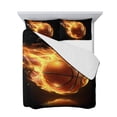 thumbnail image 7 of Basketball Queen Size Down Alternative Comforter, Lightweight Comforter Quilt Bedding Set with Pillow Shams Modern Buruning Flame Sport Black Background All Seasons Bed Comforter Duvet Insert 90"x96", 7 of 7