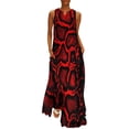 thumbnail image 2 of Robe en Peau de Serpent Été Noir et Rouge Python Esthétique Décontractée Longues Robes Femmes Robe Maxi Tendance Idée Cadeau, 2 of 5