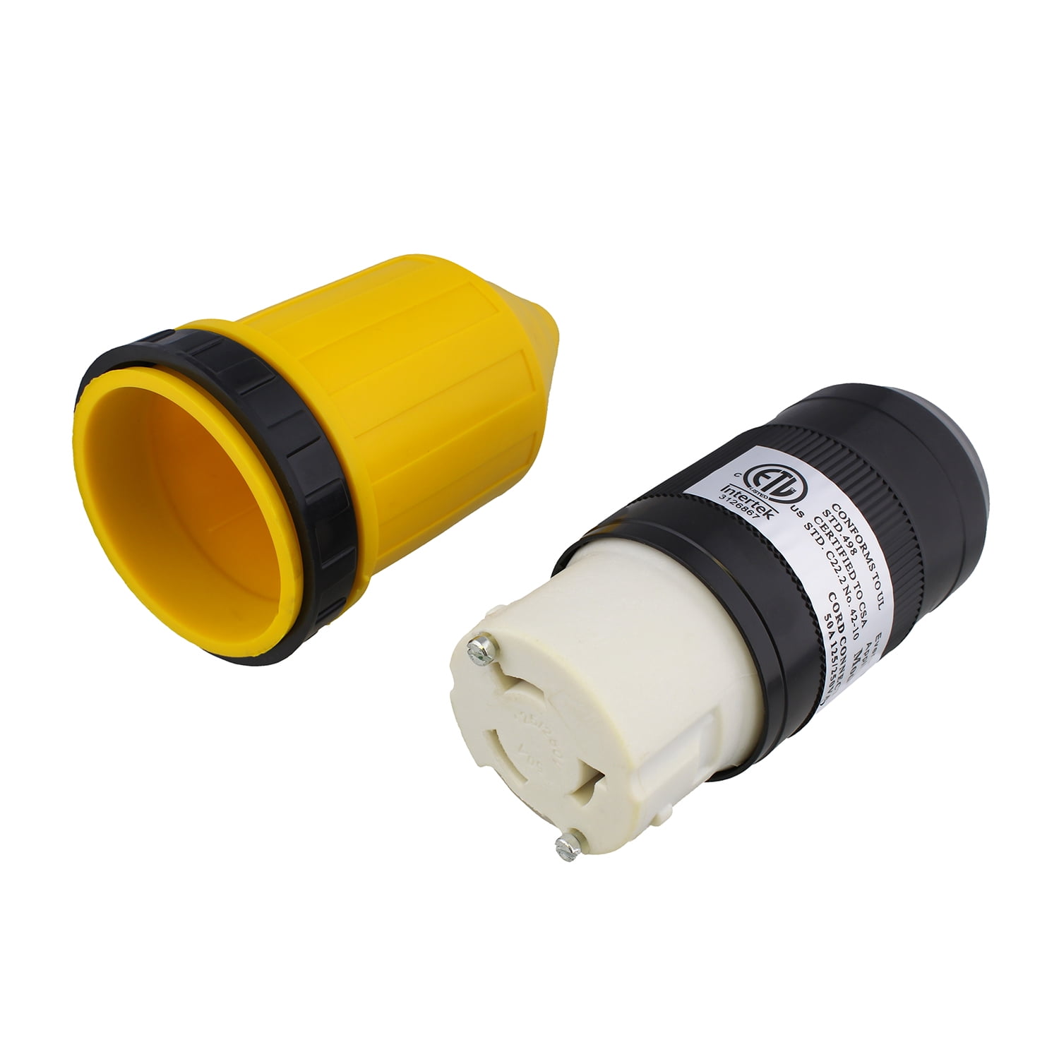 ABN Connector with Twist Lock Inlet Plug Power Cord Cover and Ring 50A