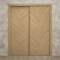 thumbnail image 3 of Sliding Closet Bypass Doors 48 x 84 inches | Ego 5005 Natural Oak | Rails Hardware Set | Wood Solid Bedroom Wardrobe Doors, 3 of 5