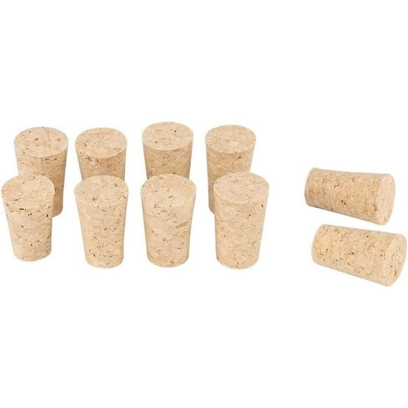 10Pcs Natural Tapered Cork Wooden Wine Corks Beer Bottle Stopper Premium Corks Stopper Crafts Replacement Corks for Wine Beer Durability and Convenience