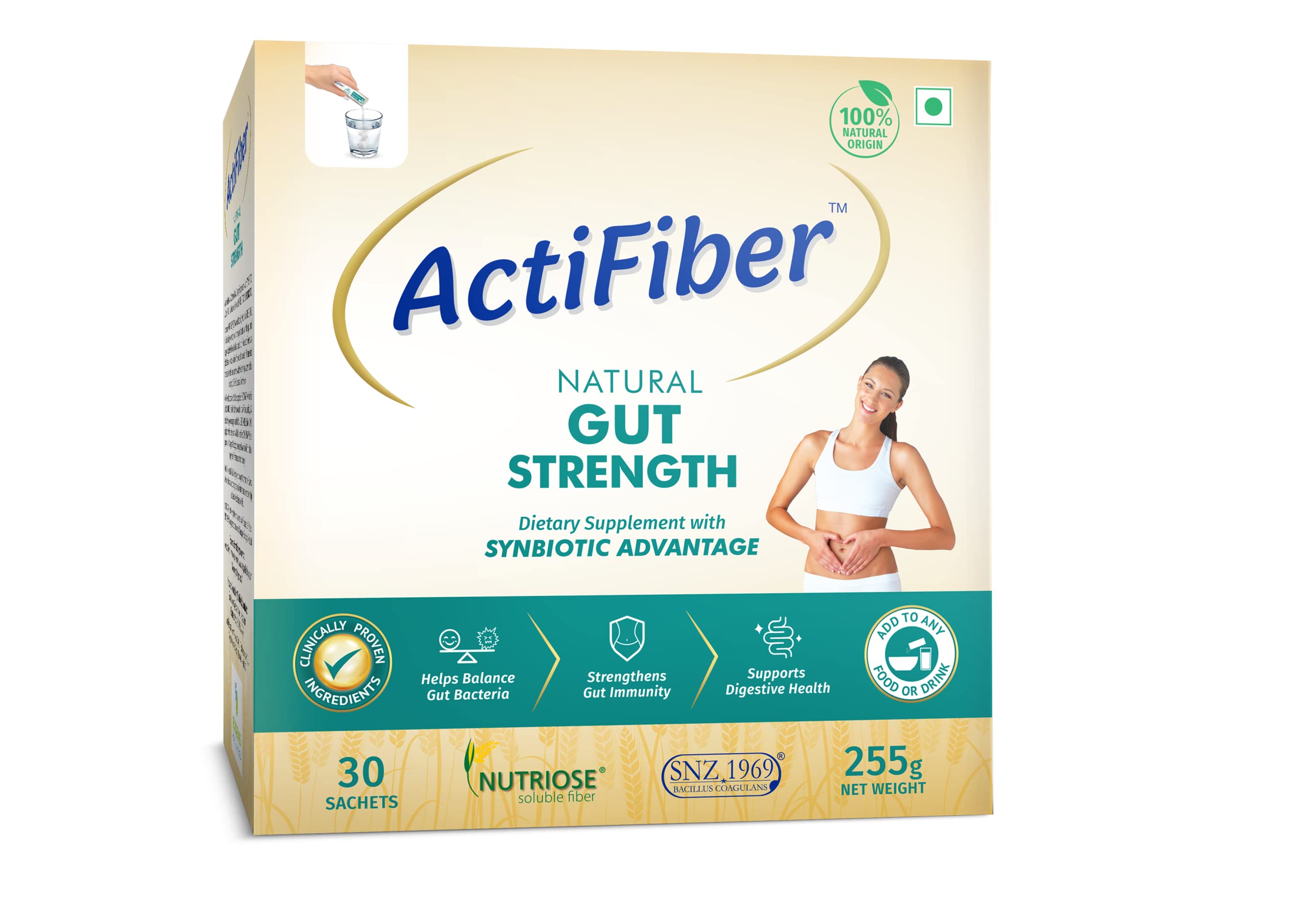 Actifiber Natural Gut StrengthPrebiotic & Probiotic Supplement powder