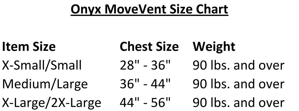 Onyx 122200-200-040-14 MoveVent Dynamic Vest - Medium/Large (36"-44" Chest), Orange/Gray