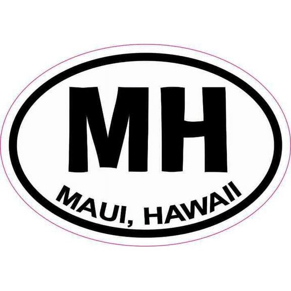 3in x 2in Oval MH Maui Hawaii Sticker Vinyl Travel Decal Hobby Stickers