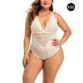 thumbnail image 1 of Mujer Encantadora Ropa interior de encaje Deep V Mini Body Ropa de dormir Regalo, Blanco, 2XL Inevent XX000057-04, 1 of 7