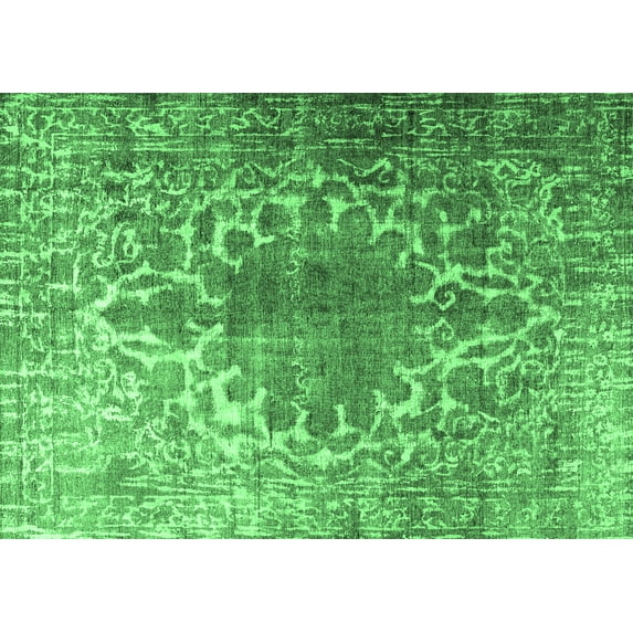 Ahgly Company Indoor Rectangle Persian Emerald Green Traditional Area Rugs, 3' x 5'