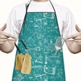 thumbnail image 2 of Math Equations Science Tools Green Pattern Apron-Garden Aprons for Women with Pockets-Cotton Linen Waterproof Kitchen Cooking Gardening Aprons Adjustable for Kitchen,Cooking,BBQ and Salon 33x27 Inch, 2 of 7