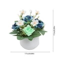 thumbnail image 3 of Fufafayo Artificial Rose Plants, Small Potted Fake Flowers, Indoor Greenery Tabletop Decor, Lifelike Faux Blossom Arrangement for Living Room, Office or Bedroom Home Accent, 3 of 6