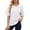 White, variant on Up To 50% Off Women's Sweatshirts Solid Color Threaded Round Neck Mid Sleeve Loose Short Sleeved Sweatshirt For Women Sweatshirt for Women Casual