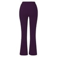 thumbnail image 4 of vigerkar Women's Stretch Yoga Pants -High Waist Bell Bottoms Trouser,Pull-On Office Slacks,with Pockets Purple, XL, 4 of 5