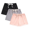 thumbnail image 2 of 3-Pack Toddler Boys Girls Casual Shorts Elastic Waist Drawstring Comfortable Lightweight Cotton Sweatshorts for Summer Playwear Lounge Basic Activewear, 2 of 9