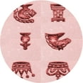 thumbnail image 1 of Ahgly Company Machine Washable Indoor Round Transitional Light Rose Pink Area Rugs, 3' Round, 1 of 7
