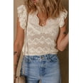 thumbnail image 5 of Stylish Sleeveless Knitted Tank Top with Intricate Hollow Out and Ruffle Details | [ZhiHiMeRi] | (US 8-10)M, 5 of 12