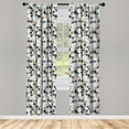 thumbnail image 4 of Ambesonne Garden Window Curtains, Flower Budding Leaf Art, Each 28" W x 95" L, White Pale Coffee Indigo, 4 of 4