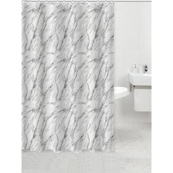 Bodico Rideau de Douche en Tissu de Marbre Décoratif 71" x 71", Gris