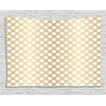 thumbnail image 1 of Geometric Tapestry, Interwoven Style Hexagonal Shaped Models Forming Netted Pattern, Wall Hanging for Bedroom Living Room Dorm Decor, 80W X 60L Inches, White Camel and Pale Camel, by Ambesonne, 1 of 2