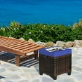 thumbnail image 4 of Gymax Set of 2 Patio Rattan Ottoman Footrest Garden Outdoor w/ Navy Cushion, 4 of 10