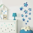 thumbnail image 3 of 12 pegatinas de pared de tortuga marina, pegatinas de vinilo de tortuga oceánica, pegatinas de baño subacuáticas, pegatinas de pared impermeables, decoración (azul), 3 of 5