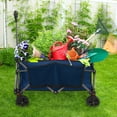 thumbnail image 3 of EAGLE PEAK 12.4 ’’ x 6.9 ’’ x 23.3 ’’ Heavy-Duty Collapsible Folding Utility Wagon Outdoor Garden Hand Cart, Dark Blue, 3 of 9