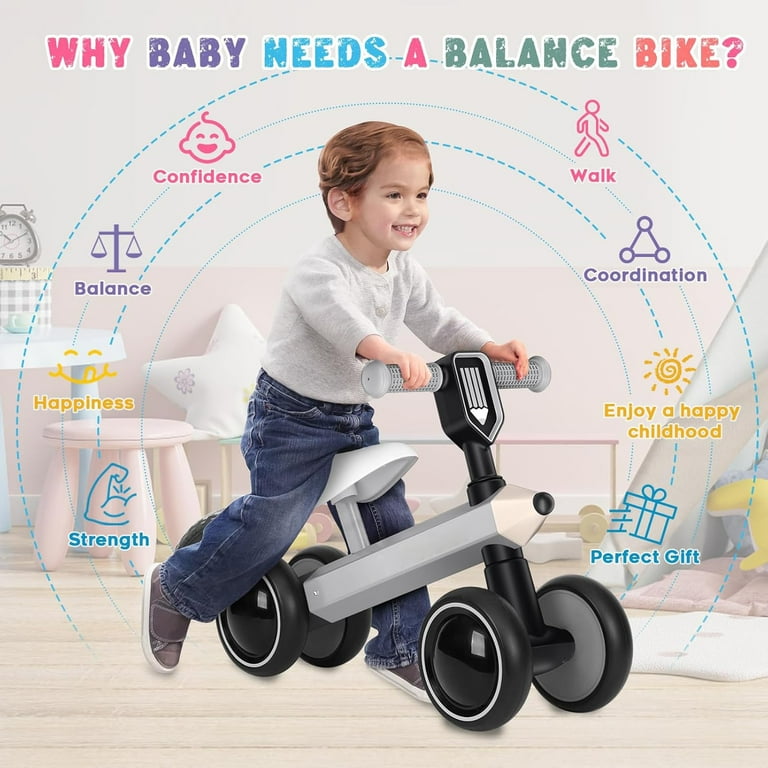 Colorful Lighting Baby Balance Bike Toys Balance Bike For 1 Year Old Boy Gifts Pre-School First Bike And 1st Birthday Gifts - Train Your Baby From Standing To Running | Ideal One