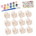 thumbnail image 1 of 12x Juego de manualidades de pintura de madera Castillo de madera para construir y pintar Proyectos Adornos Suministros de fiesta Colorear con pintura, 1 of 8