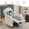 thumbnail image 3 of Aemeios Manual Swivel Rocker Recliner Chair, Corduroy Nursery Chair for Living Room, White, 3 of 6
