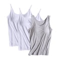thumbnail image 4 of Fanxing 3 Pack Tank Tops for Women with Built in Bra, Sleeveless Gym Tops Athletic Yoga Shirts Green,XXL, 4 of 5