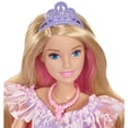 thumbnail image 4 of Barbie Dreamtopia Royal Ball Princess Doll, Blonde Wearing Glittery Rainbow Ball Gown, 4 of 9