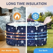 Beuway 47in Large Foldable Bathtub for 2 People, Portable Adults Kid Tubs for Hot Ice Bath,Blue